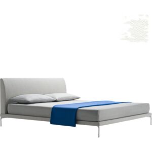 ZANOTTA lit deux personnes TALAMO avec pieds nickel satiné pour matelas 200 x 200 cm (0650 - Cat. 90 - cuir Scozia Fiore poli à l'émeri) - Publicité