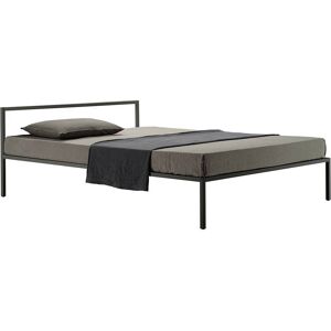 ZANOTTA lit deux personnes NYX 1706 pour matelas 160 x 200 cm (Noir - Acier verni)