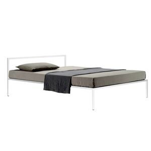 ZANOTTA lit deux personnes NYX 1706 pour matelas 180 x 200 cm (Blanc - Acier verni)