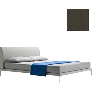 ZANOTTA lit deux personnes TALAMO avec pieds nickel satine pour matelas 170 x 200 cm (0347 - Cat. 95 - Cuir Nappa)