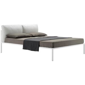 ZANOTTA lit deux personnes NYX 1707 pour matelas 180 x 200 cm (Structure blanche, tête de lit Cat.20 - Acier verni et tissu) - Publicité