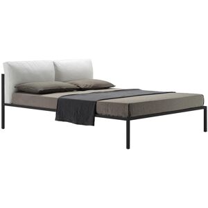 ZANOTTA lit deux personnes NYX 1707 pour matelas 180 x 200 cm (Structure noire, tete de lit Cat.20 - Acier verni et tissu)