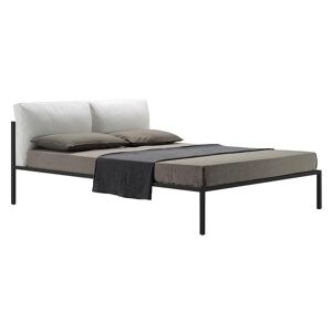 ZANOTTA lit deux personnes NYX 1707 pour matelas 180 x 200 cm (Structure noire, tête de lit Cat.20 - Acier verni et tissu)