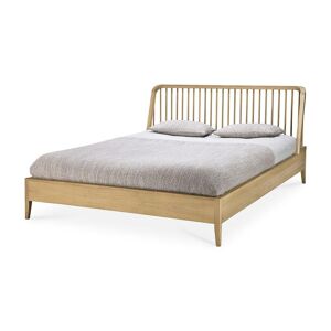 ETHNICRAFT lit SPINDLE pour matelas de 160x200 cm (Naturel - chene)