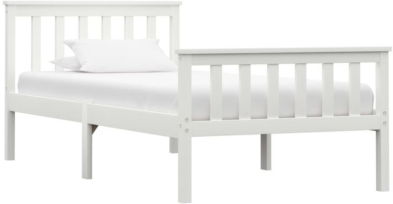 vidaXL Cadre de lit Blanc Bois de pin massif 100 x 200 cm