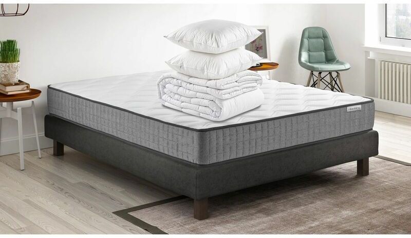 HBEDDING Matelas mémoire de forme 160x200 Ergo royal + couette chaude 240x200cm + 2