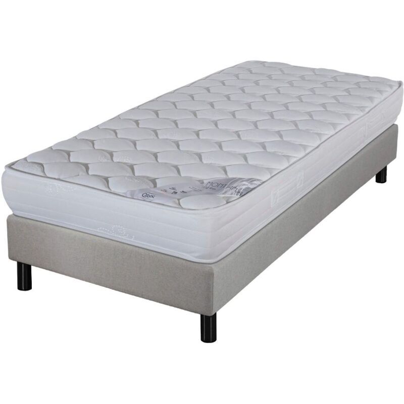 EBAC LITERIE Sommier + Pieds + Matelas Newkit Lin 90x190