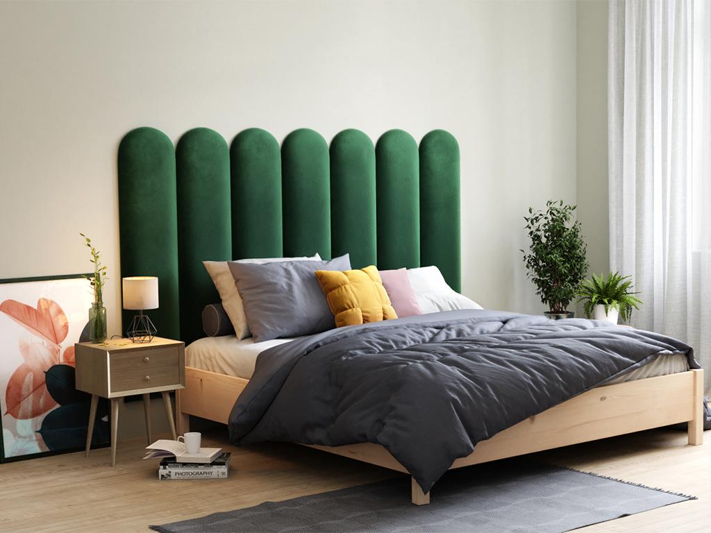 Panneaux muraux tête de lit - 210 cm - Velours - Vert - JAPI de Pascal Morabito
