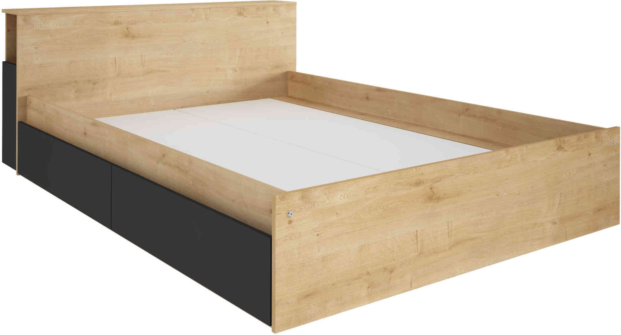 Terre de Nuit Lit compact en bois imitation chêne 140x190 cm - LT9008