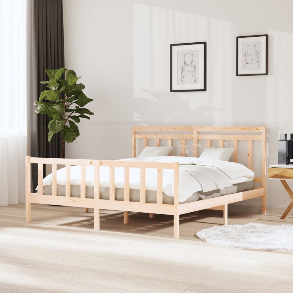 vidaXL Bed Frame Solid Wood 160x200 cm