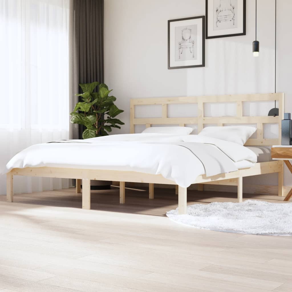 vidaXL Bed Frame Solid Wood Pine 200x200 cm