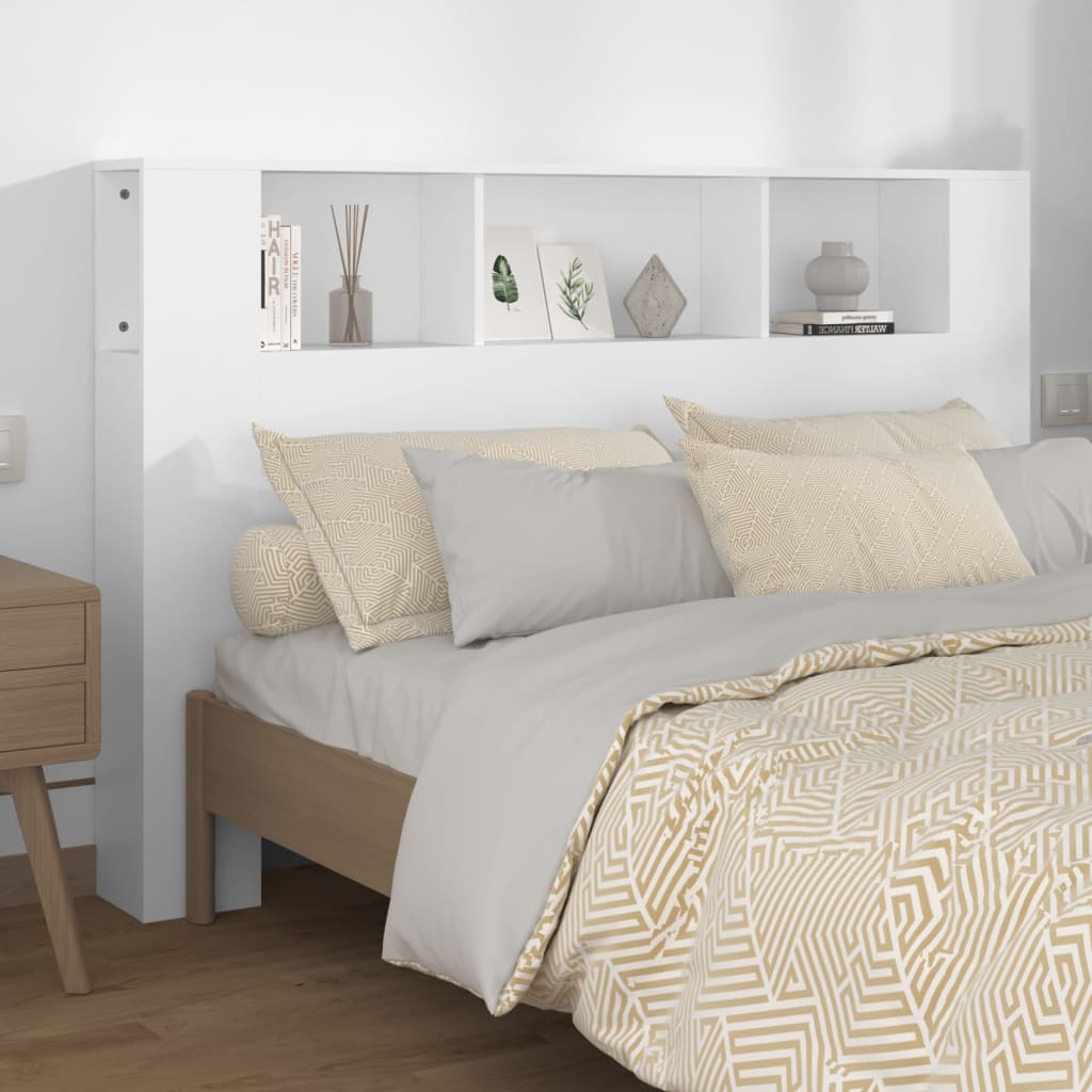 vidaXL Headboard Cabinet White 160x18.5x104.5 cm