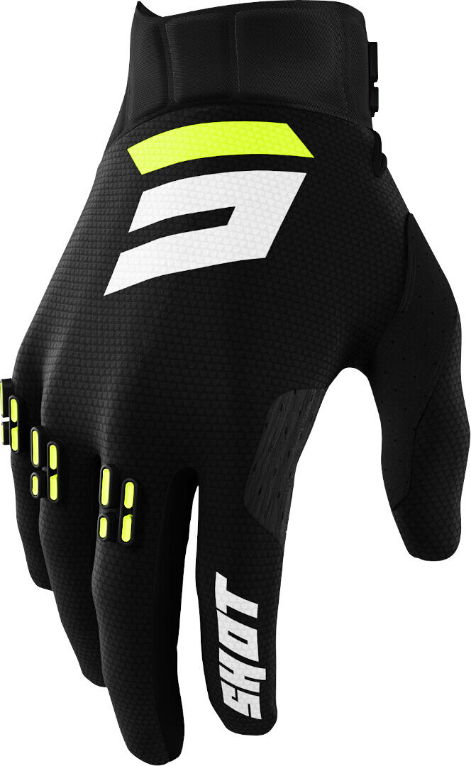 Shot Aerolite Gradient Motocross Gloves  - Black White Yellow