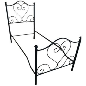 Toscohome Letto singolo in ferro battuto colore nero oro - Papavero