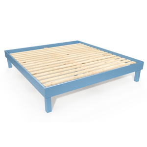 ABC MEUBLES Letto 180x200 in legno massiccio Comfort - 180x200 - Polvere blu