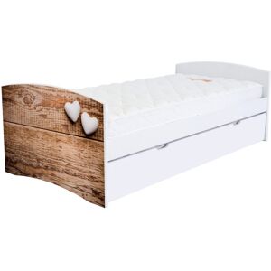 ABC MEUBLES Letto Panchina Happy 90x190 legno e arredamento - 90x190 - Cuore di legno