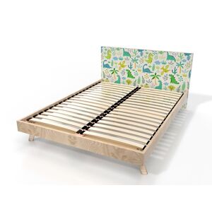 ABC MEUBLES Letto scandinavo Viking 2 posti legno - 160x200 - Dinosauro Decor