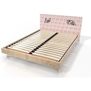 ABC MEUBLES Letto scandinavo Viking 2 posti legno - 160x200 - Décor Amour