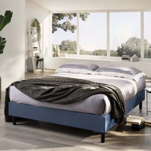 Duzzle Base letto sommier in tessuto / Blu / 80x195
