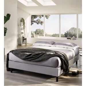 Duzzle Base letto sommier in tessuto / Grigio chiaro / 160x195