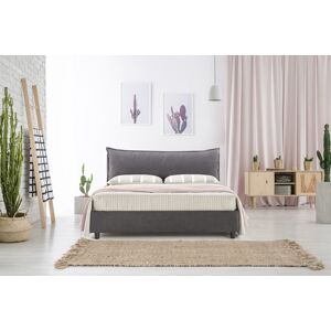 EvergreenWeb LETTO MATRIMONIALE CONTENITORE 160x200 ARLES Grigio