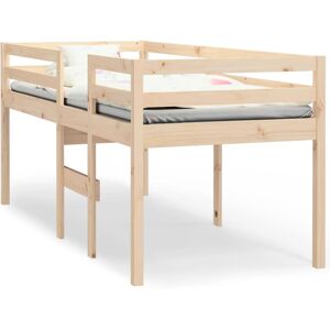 vidaXL Letto a Soppalco 90x190 cm in Legno Massello di Pino