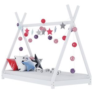 vidaXL Giroletto per Bambini Bianco in Massello di Pino 80x160 cm