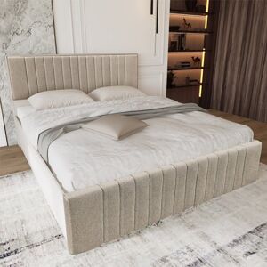 garneroarredamenti Letto matrimoniale standard contenitore 160x200cm cashmere cappuccino beige Emporio