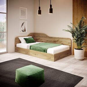 garneroarredamenti Letto 120x190cm una piazza e mezza contenitore stile oldwook Alex Gihome®