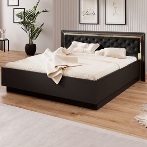 garneroarredamenti Letto matrimoniale oversize 180x200cm nero oro Benz