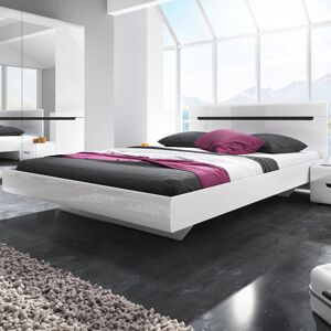 garneroarredamenti Letto 180x200cm oversize matrimoniale bianco lucido Dubai Gihome®