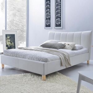 garneroarredamenti Letto matrimoniale in ecopelle 160x200cm bianco Cabras Gihome®