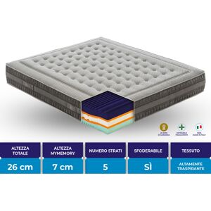 Materassi e doghe Materasso Cinque Terre in Mymemory Foam sfoderabile 80x190 Singolo Standard