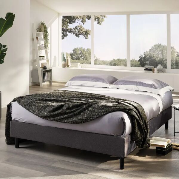 duzzle base letto sommier in tessuto / grigio scuro / 80x195