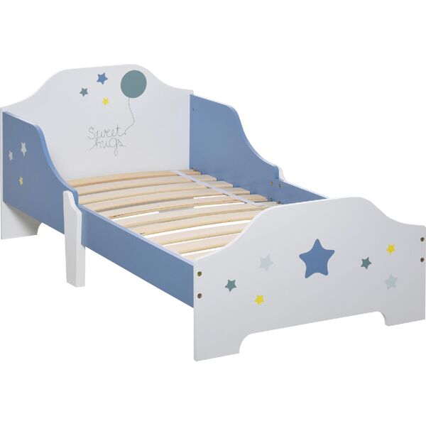 dechome 311521 letto basso per bambini di +3 anni con sponde blu e bianco - 311521