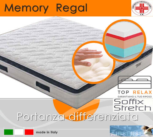 Top Relax Materasso Memory Regal Dispositivo Medico Quattro Strati da cm 165x190/195/200 Made in Italy - Top Relax