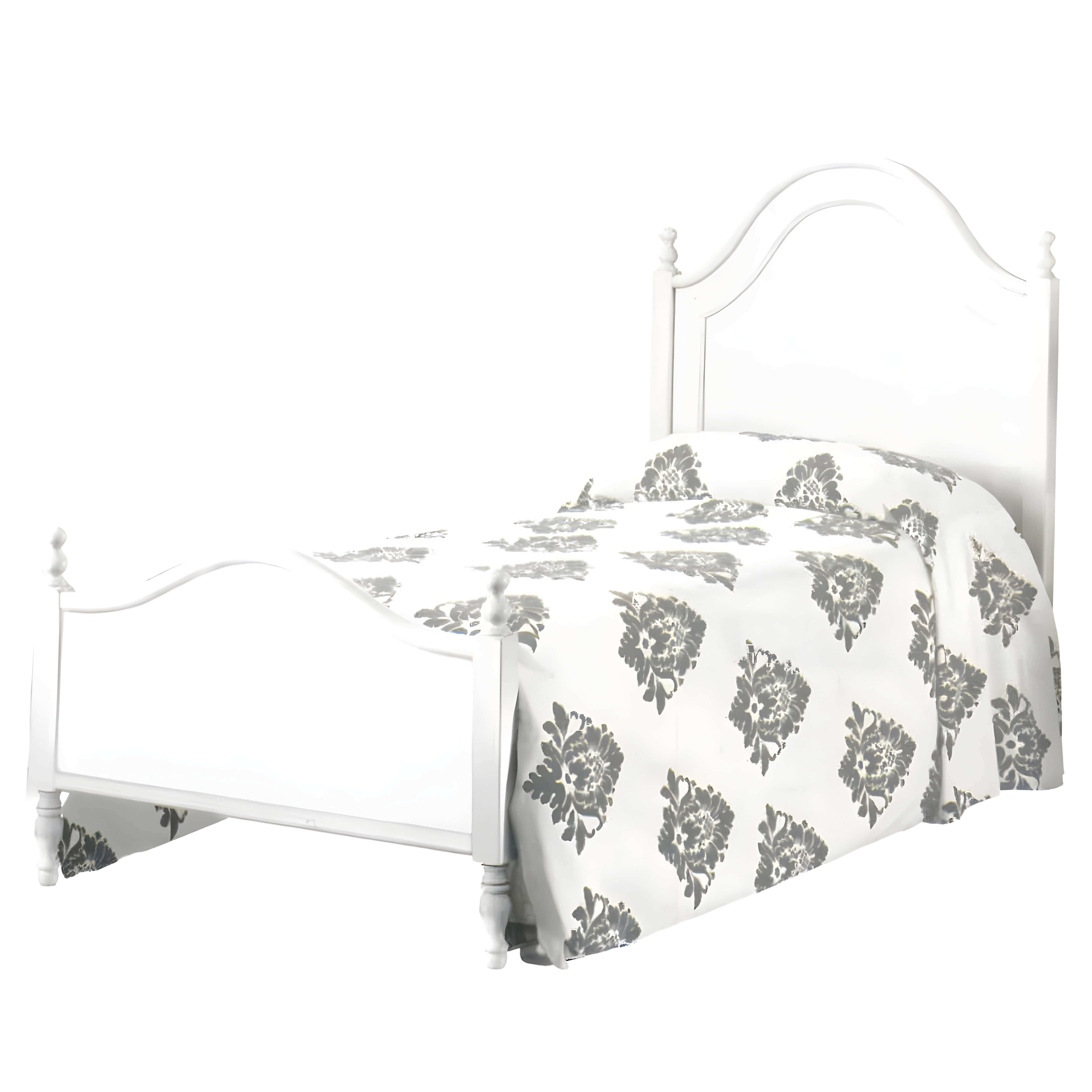 Milani Home letto singolo in legno bianco in arte povera stile classico cm 100 x 212 x 135 h Bianco x x cm