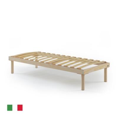 Mobili Fiver Rete singola 80x195 con doghe in legno, Altezza Tot. 31 cm