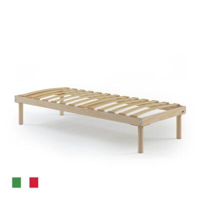 Mobili Fiver Rete singola 85x195 con doghe in legno, Altezza Tot. 26 cm