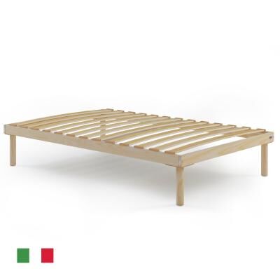 Mobili Fiver Rete piazza e mezza 120x195 con doghe in legno, Altezza Tot. 26 cm