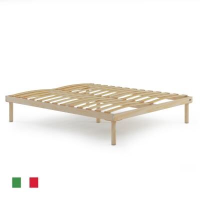 Mobili Fiver Rete matrimoniale 170x190 con doghe in legno, Altezza Tot. 36 cm