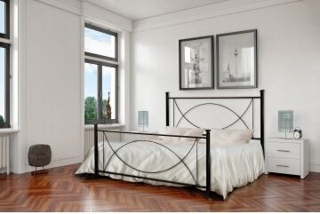 Relax e Design Letto in Ferro battuto Nero Grafite - art. LGN (testiera + giroletto 120x190 5 giorni)