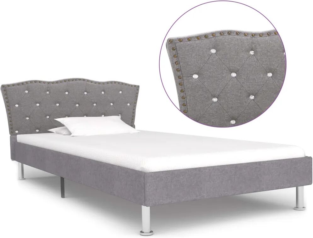 vidaXL Bedframe stof lichtgrijs 90x200 cm