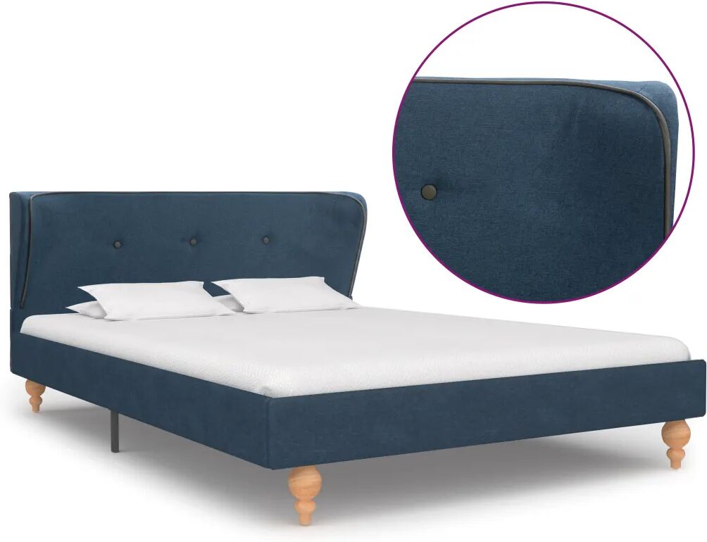 vidaXL Bedframe stof blauw 120x200 cm