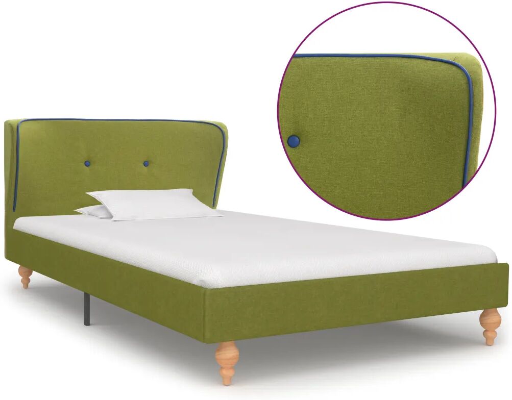 vidaXL Bedframe stof groen 90x200 cm