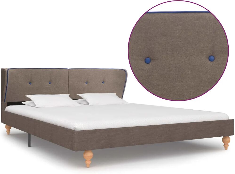 vidaXL Bedframe stof taupe 180x200 cm