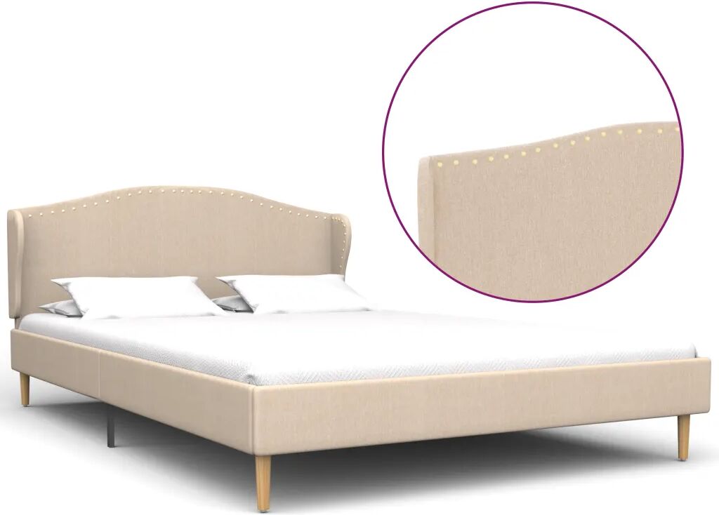 vidaXL Bedframe stof beige 120x200 cm