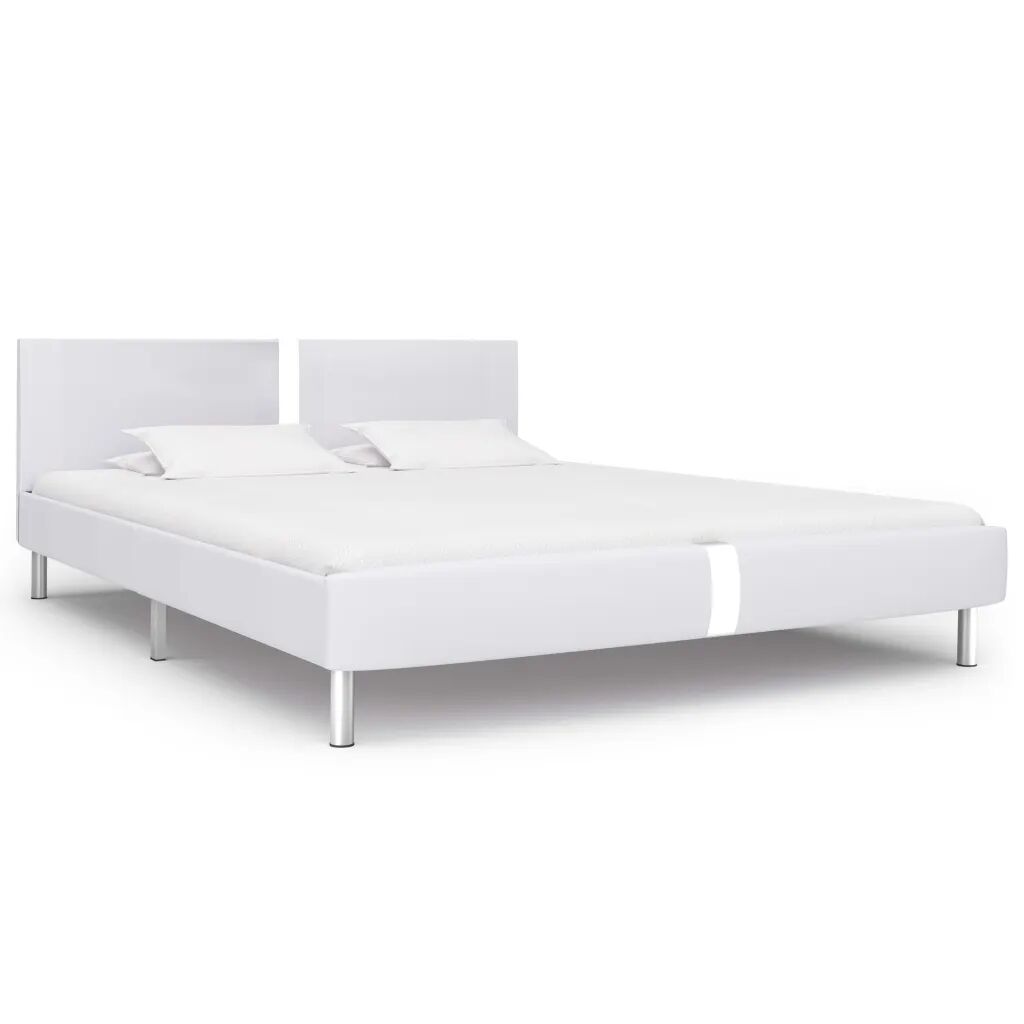 vidaXL Bedframe kunstleer wit 160x200 cm