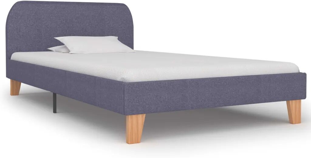 vidaXL Bedframe stof lichtgrijs 90x200 cm