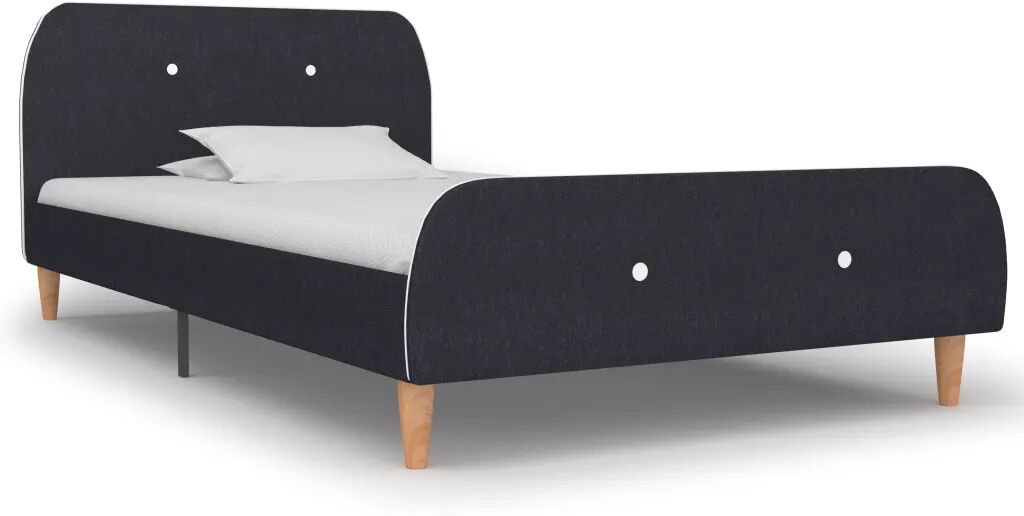 vidaXL Bedframe stof donkergrijs 90x200 cm